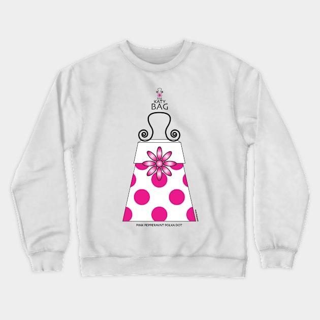 The Katy Bag / Pink Peppermint Polka Dot Crewneck Sweatshirt by srwdesign